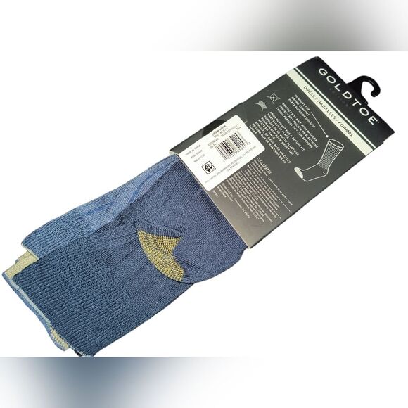 Gold Toe Men's Dress Socks - Tan and Blue - Picture 3 of 4